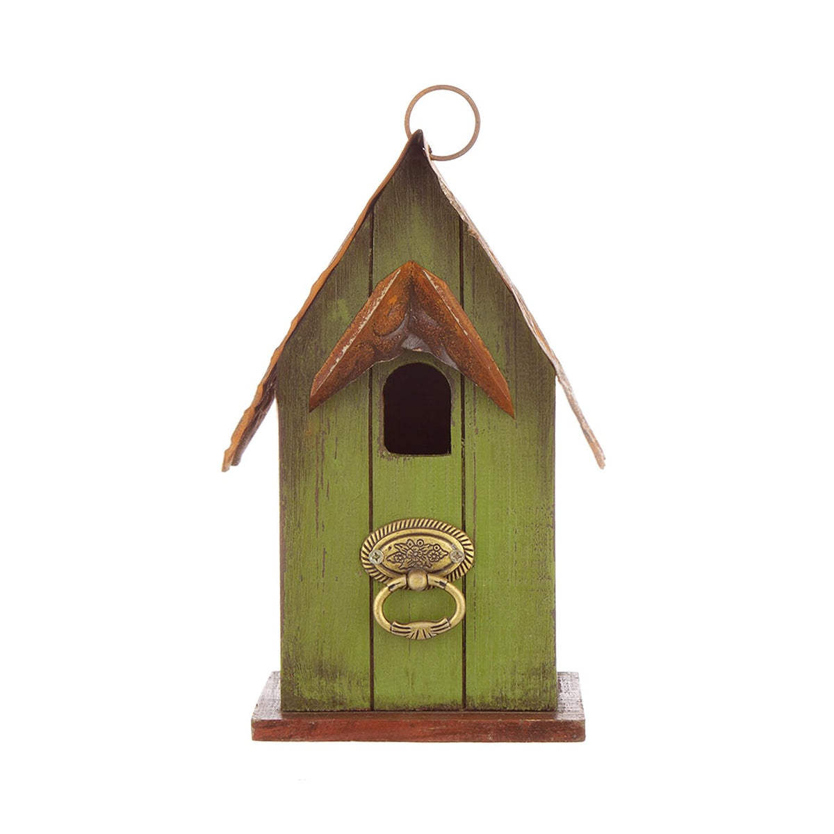 Glitzhome wooden bird house with distressed paint adds vintage garden charm.