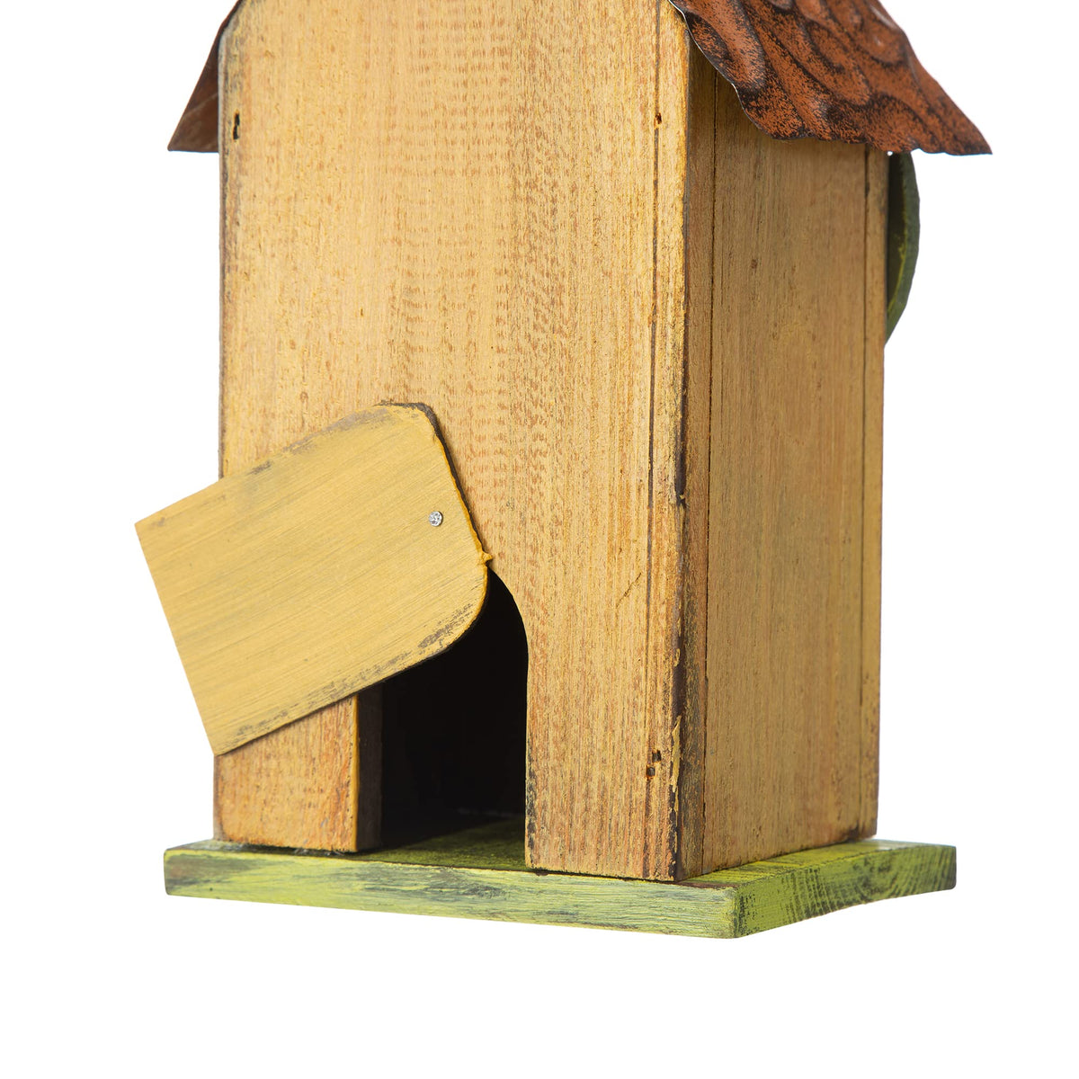 Glitzhome decorative birdhouse adds rustic charm to patios and decks.