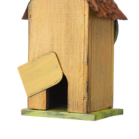 Glitzhome decorative birdhouse adds rustic charm to patios and decks.