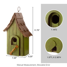 Glitzhome birdhouse back panel removes for easy cleaning