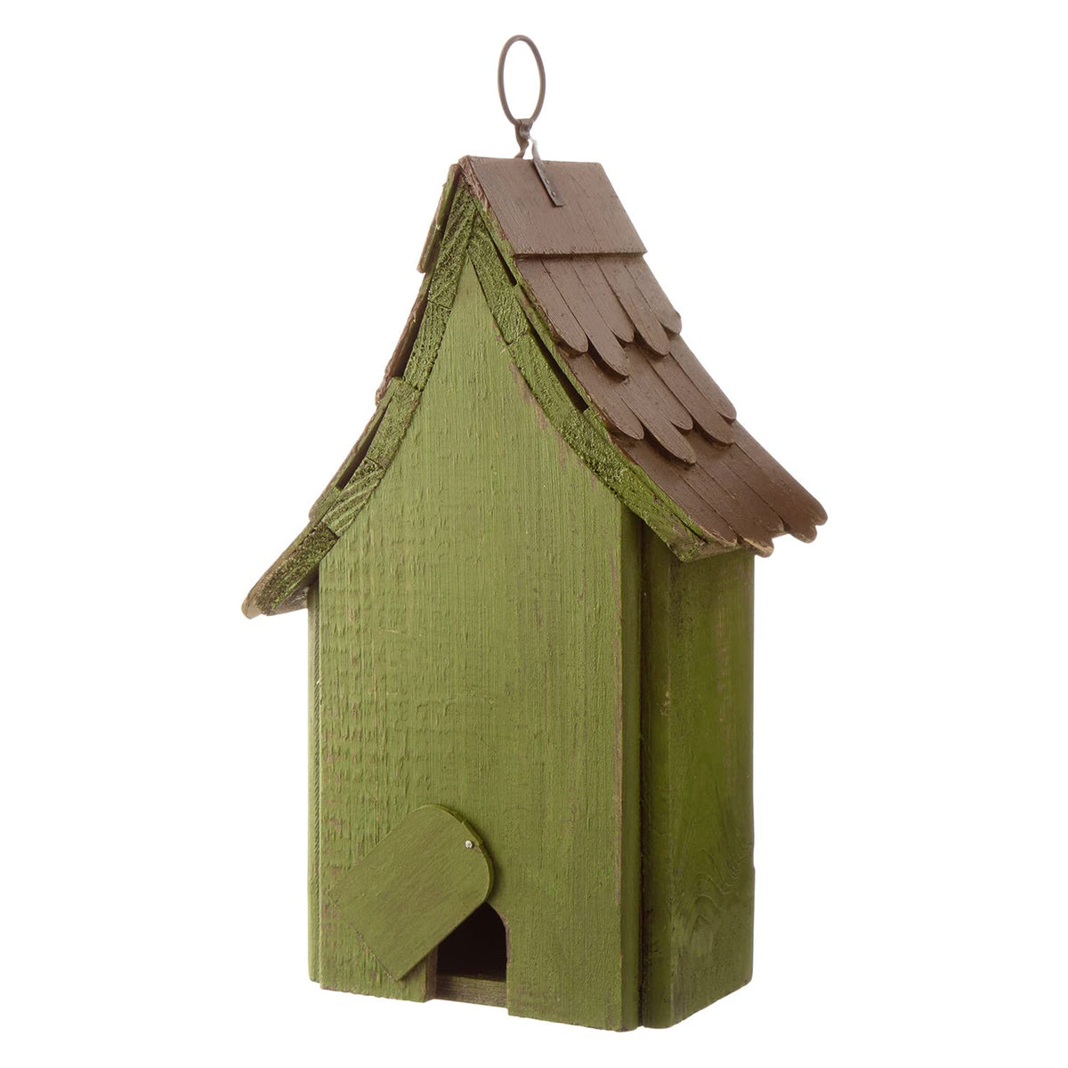 Glitzhome birdhouse includes a metal hanger for quick hanging
