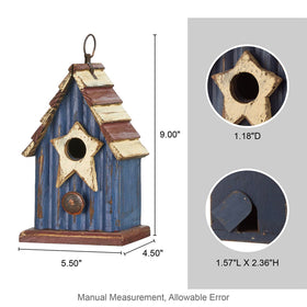 Glitzhome distressed cedar bird house for outdoors durable and weather-ready.