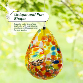Glitzhome fly-through opening invites birds to feed with minimal disturbance.