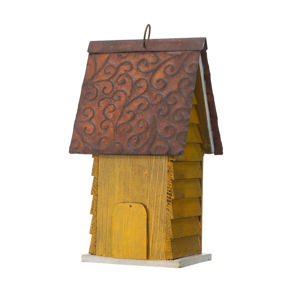 Glitzhome 6.5 x 5.5 x 12 inch nesting box for wrens and finches.