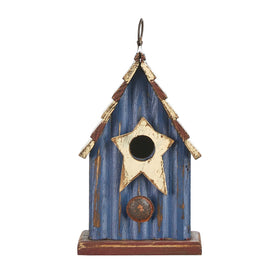 Glitzhome outdoor bird house withstands seasonal weather while inviting feathered visits.