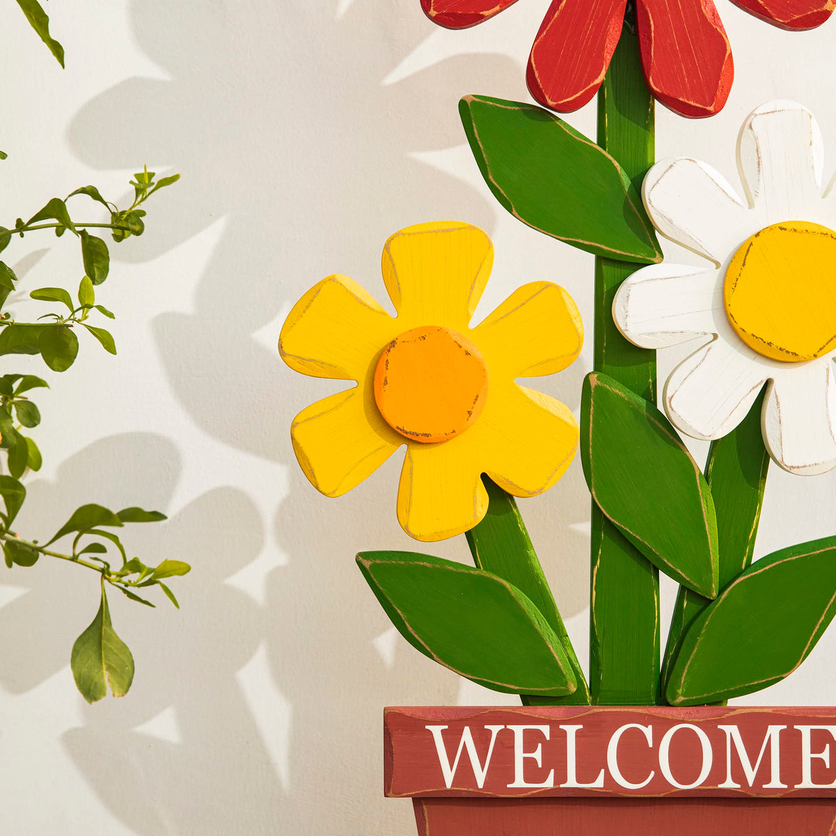 Glitzhome porch sign made from MDF and solid wood for durability