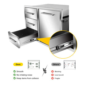 Globamboo outdoor drawer built with 304 stainless steel and galvanized sheet for durability.