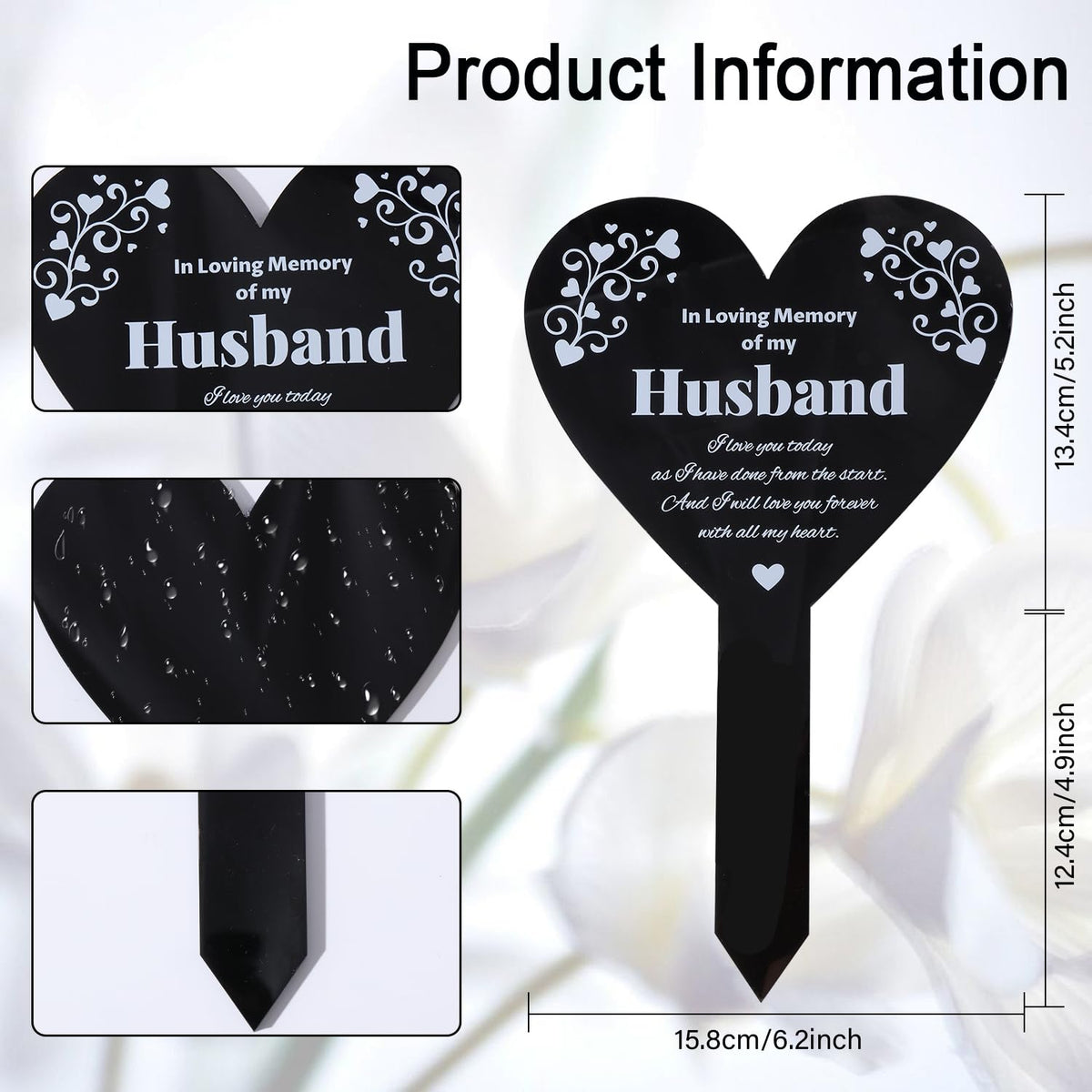 GLOBLELAND cemetery acrylic stake shows durable waterproof material for lasting memorials.