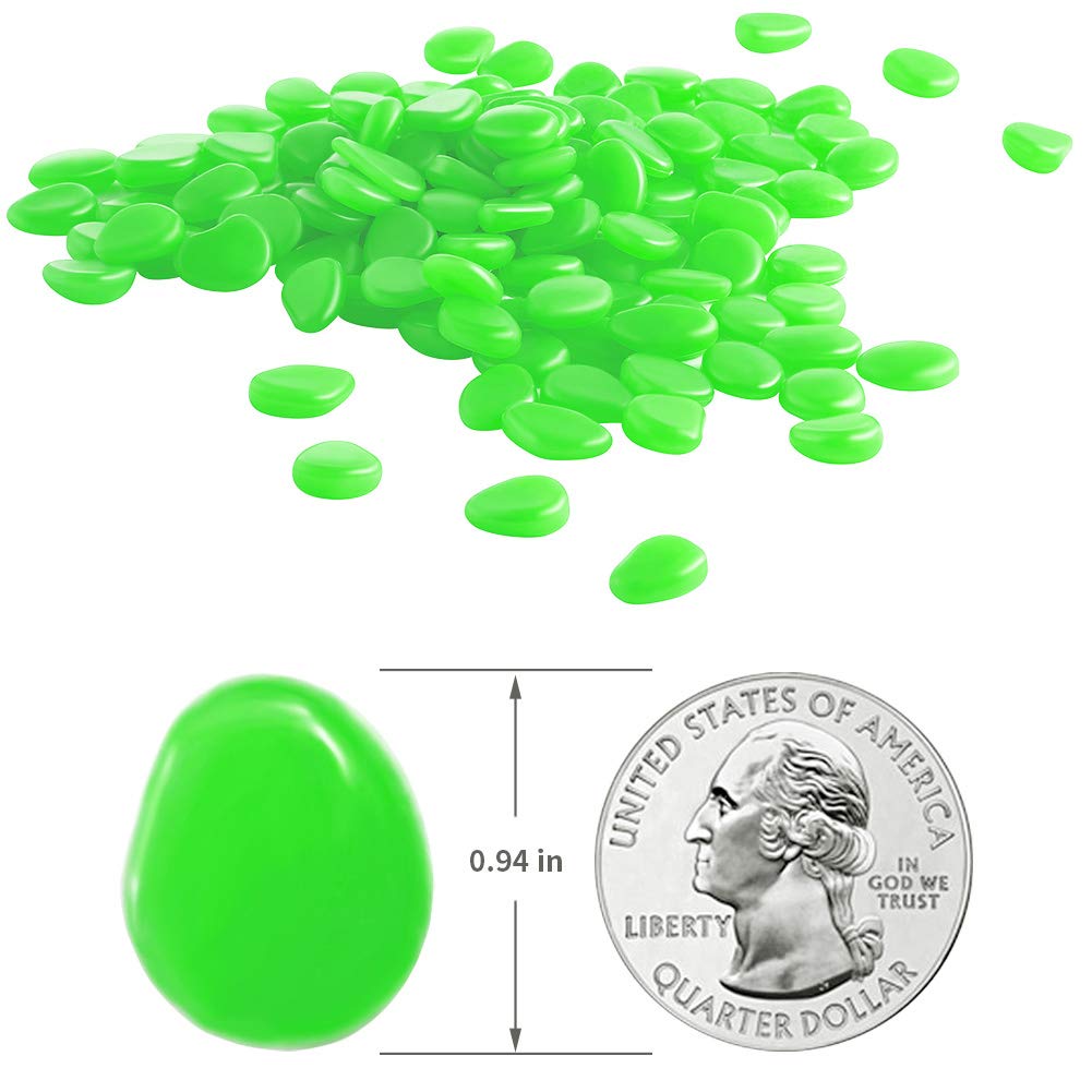 GLOCARNIVAL Glow Pebbles Green add subtle aquarium accents