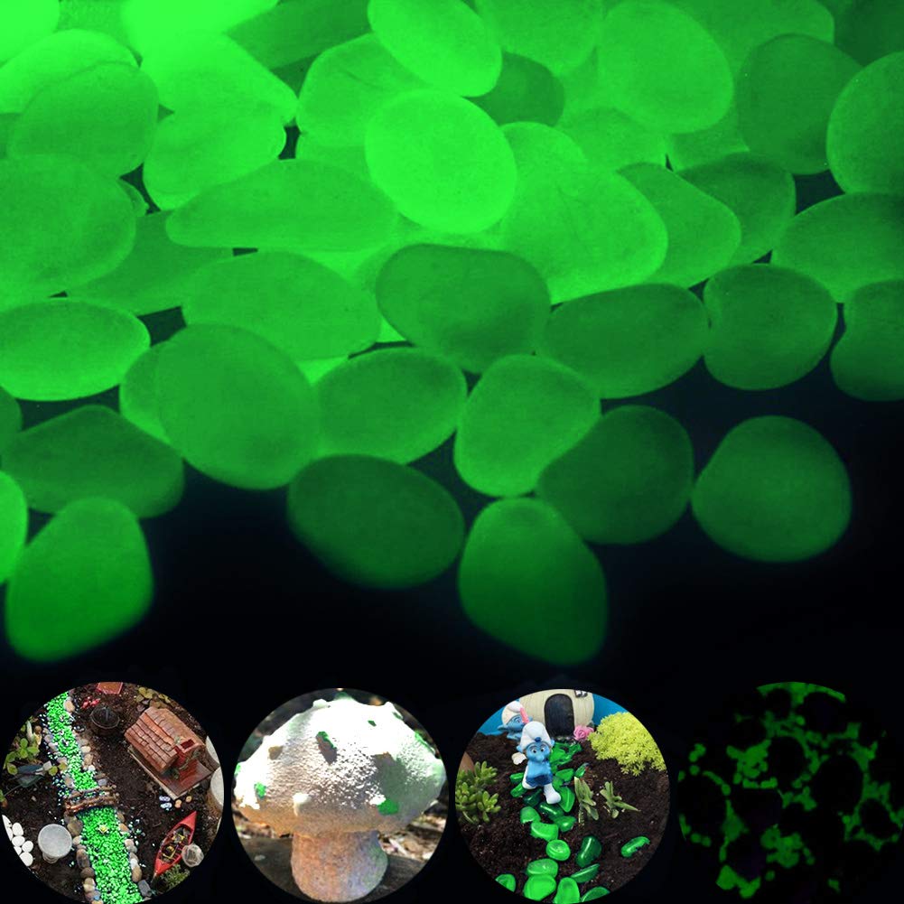 GLOCARNIVAL Glow Pebbles Green brighten outdoor decor at night