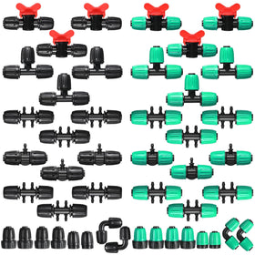 Glooglitter 1-2in black fittings set for reliable drip systems