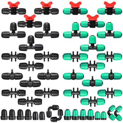 Glooglitter 1-2in black fittings set for reliable drip systems