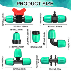 Glooglitter 1-2in green fittings kit for organized irrigation