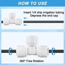 Glooglitter 1/4 inch tubing assembly image highlighting easy installation.