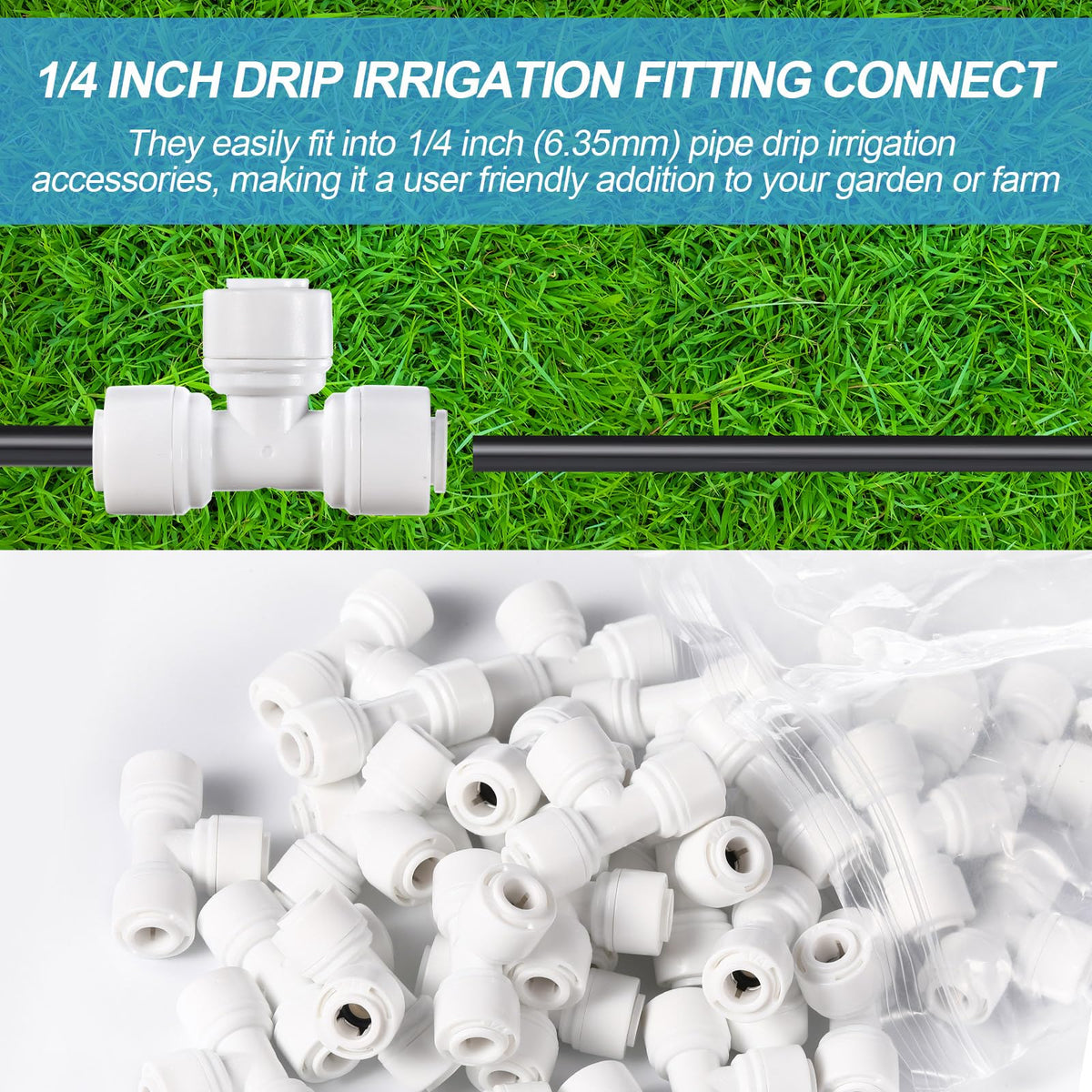 Glooglitter bulk pack of 30 pieces shows versatile irrigation options.