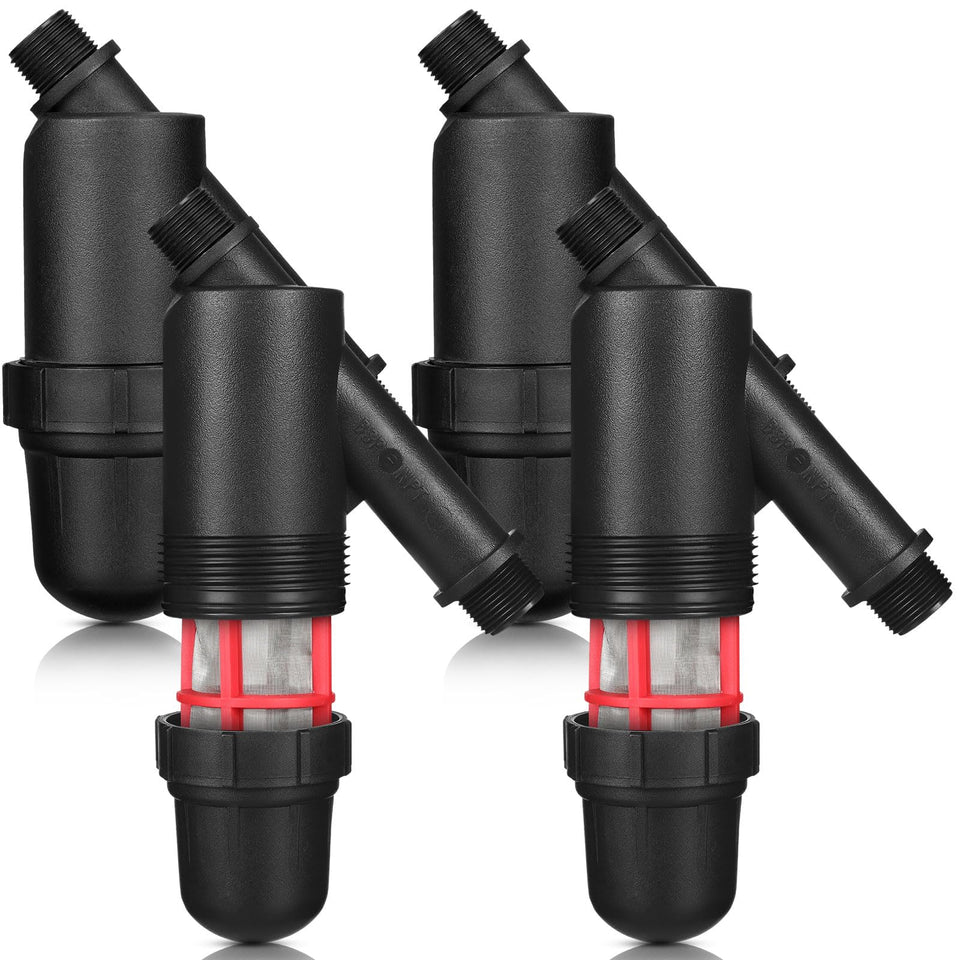 Glooglitter inline Y filter front view with mesh screens for reliable irrigation filtration.
