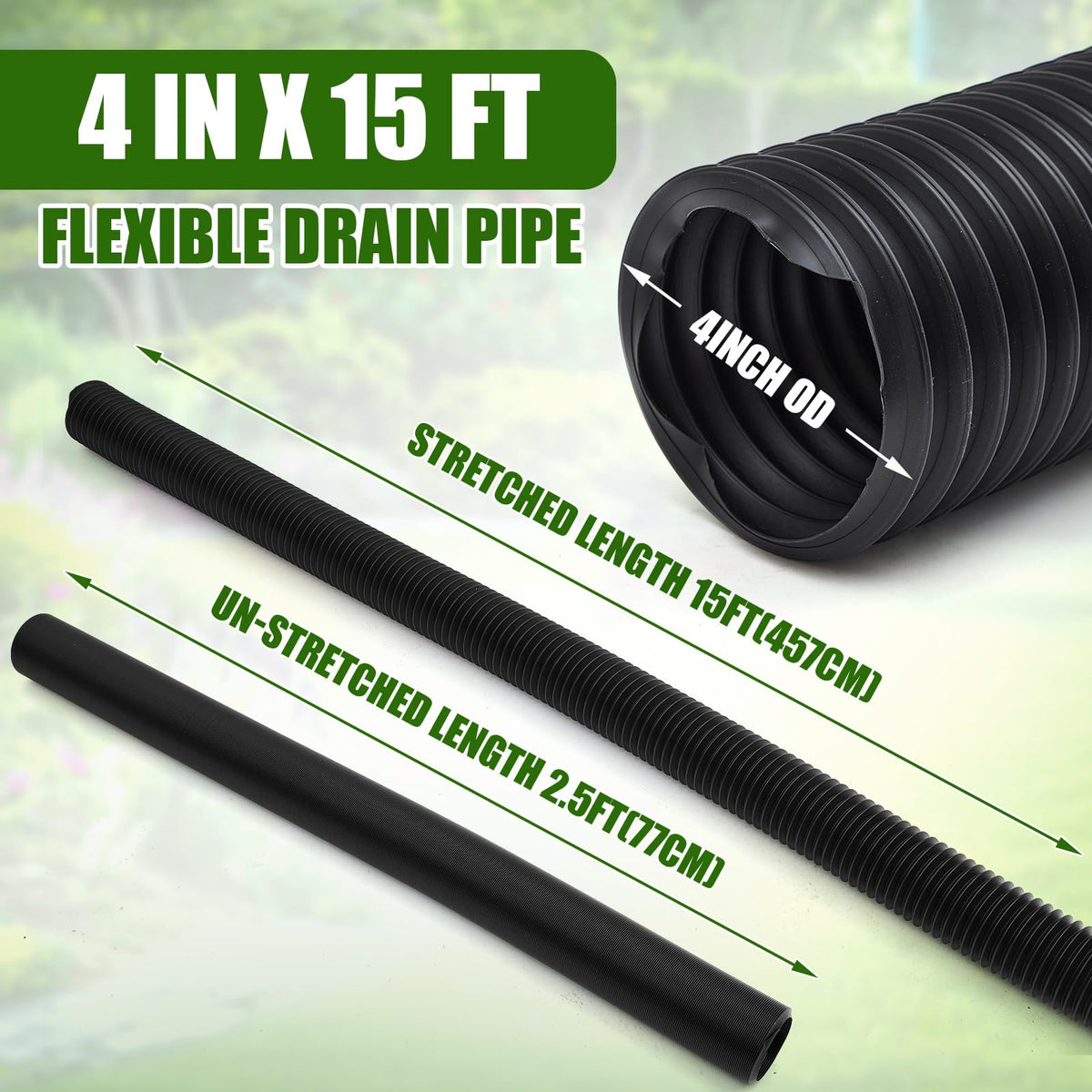 Glooglitter flexible corrugated pond tubing enabling easy routing around obstacles