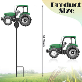 Glooglitter metal tractor garden decor showing simple two-piece assembly for easy setup