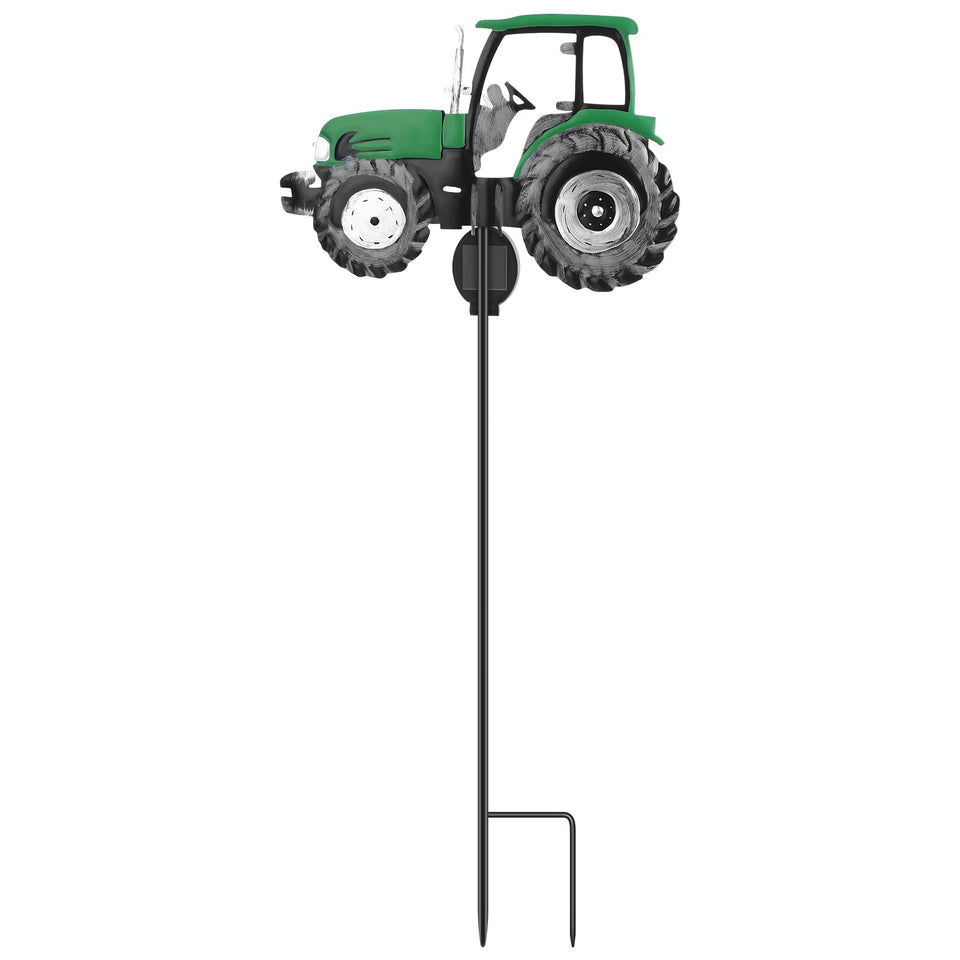 Glooglitter solar tractor light yard stake offering durable outdoor illumination along a path
