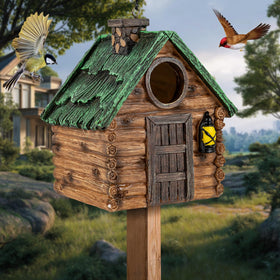 GLOPHOK Bird House breathable bottom vent promotes dry, comfortable nesting.