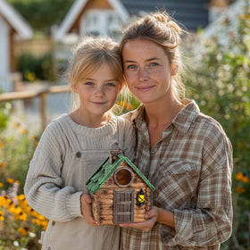 GLOPHOK Bird House garden decor that blends with yard landscapes.