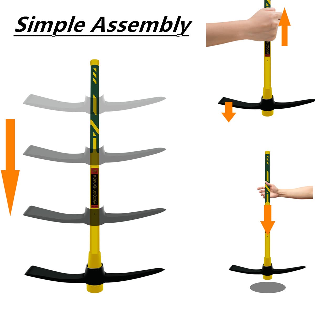 GloriousAMC weed-mattock-hoe-combo enables efficient mulching and soil cultivation.