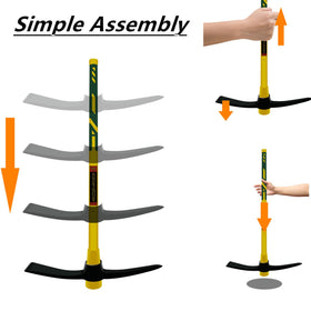 GloriousAMC weed-mattock-hoe-combo enables efficient mulching and soil cultivation.