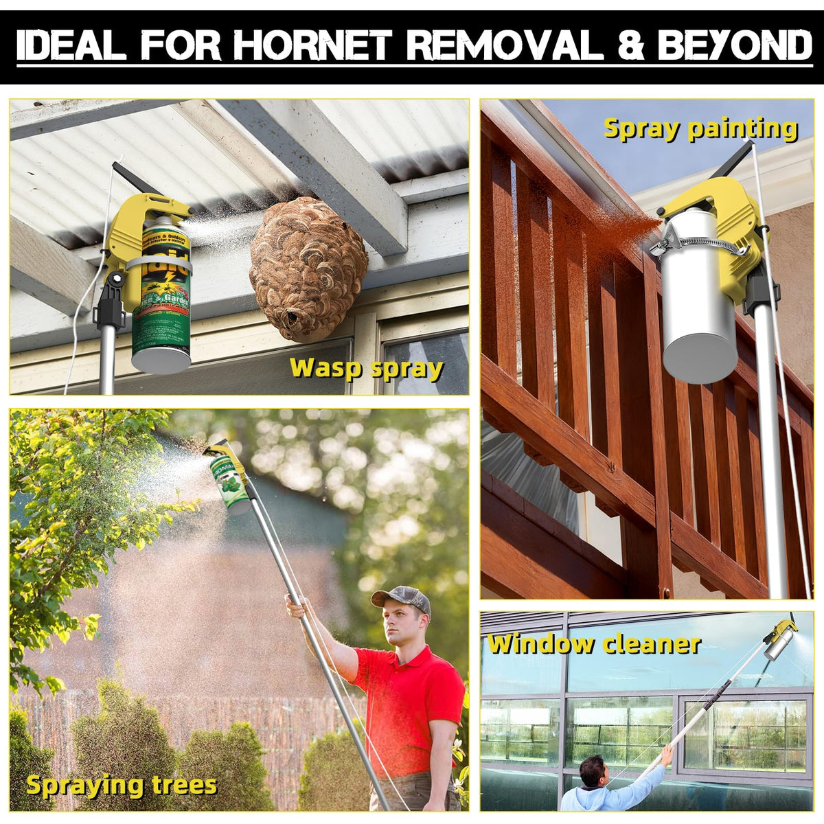 Glosaie application uses: wasps, paint, and window cleaner tasks