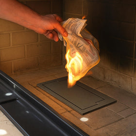 Glosaie dimension guide shows fit for specific fireplace openings.