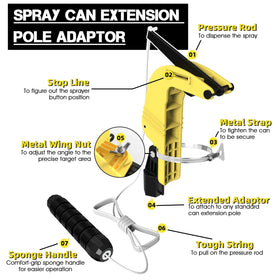 Glosaie sprayer adaptor with secure metal strap