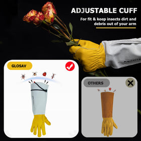 GLOSAV elbow length garden gloves provide secure elbow protection