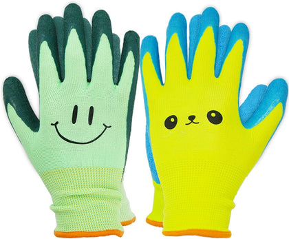 GLOSAV kids gardening gloves Pattern A – comfortable fit for young gardeners during planting tasks