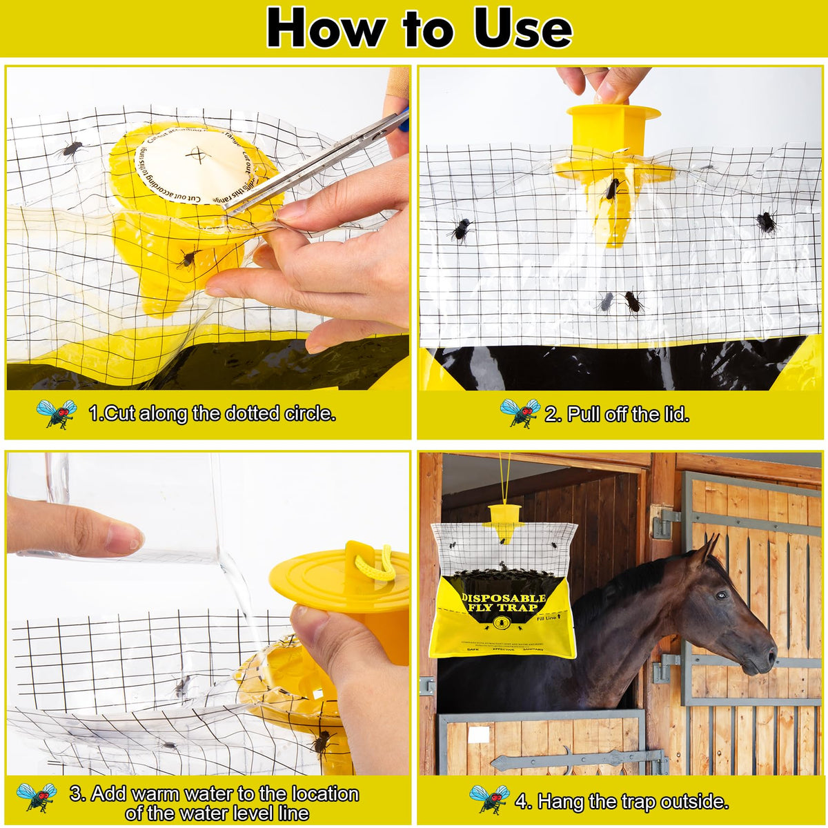 Glovv disposable fly trap bag is easy to set up.