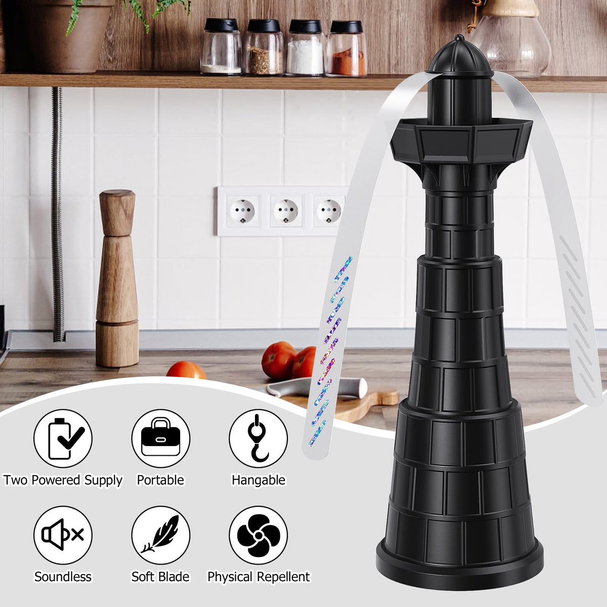 Glovv Fly Fans table hook design for versatile placement on surfaces.