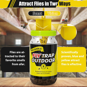 Glovv fly trap bottle with bait lure for patio and garden use