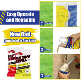 Glovv fly trap sponge cleaning helps remove residue for reuse.