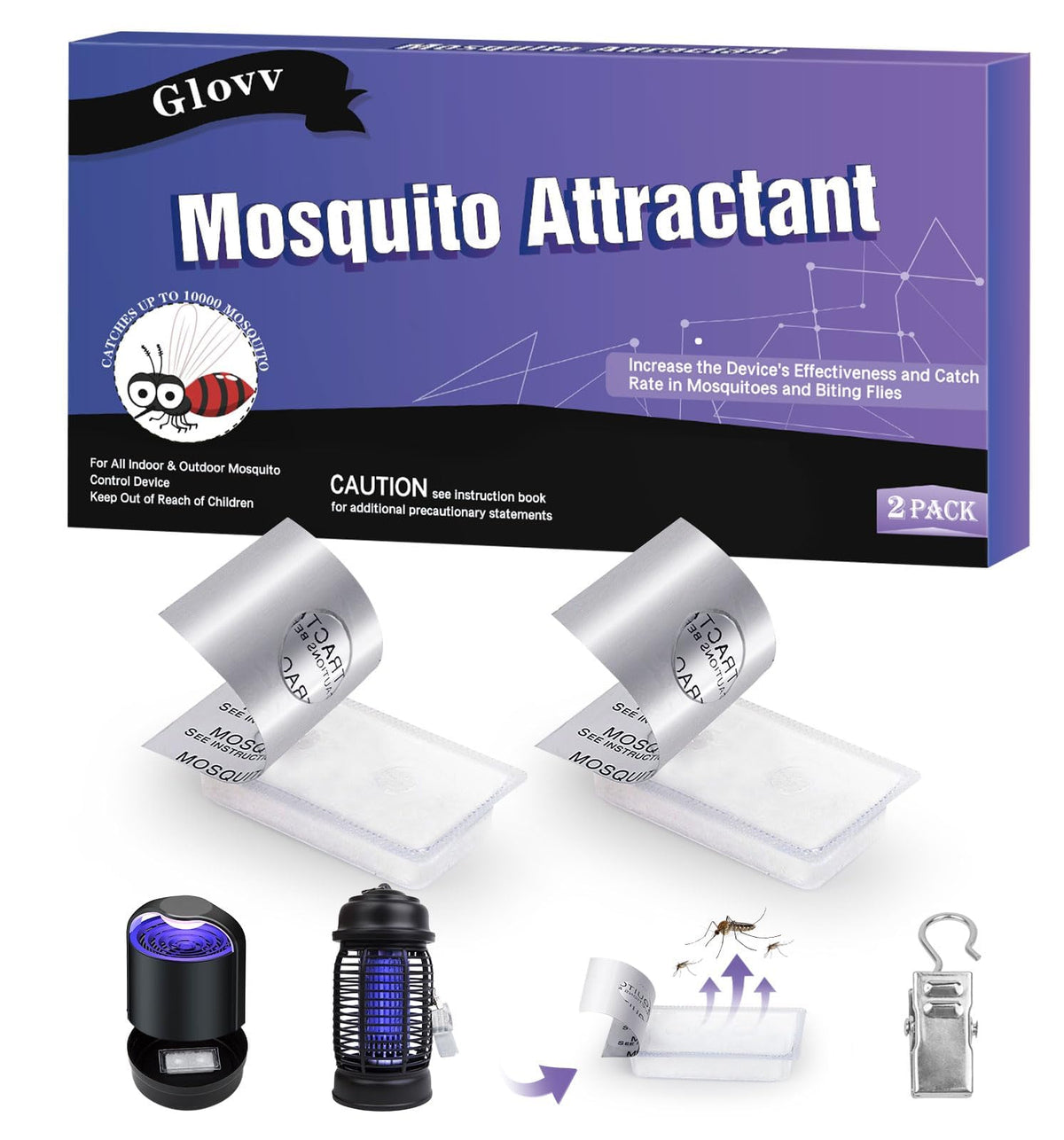 Glovv mosquito attractant refill 2-pack ready for quick trap setup.