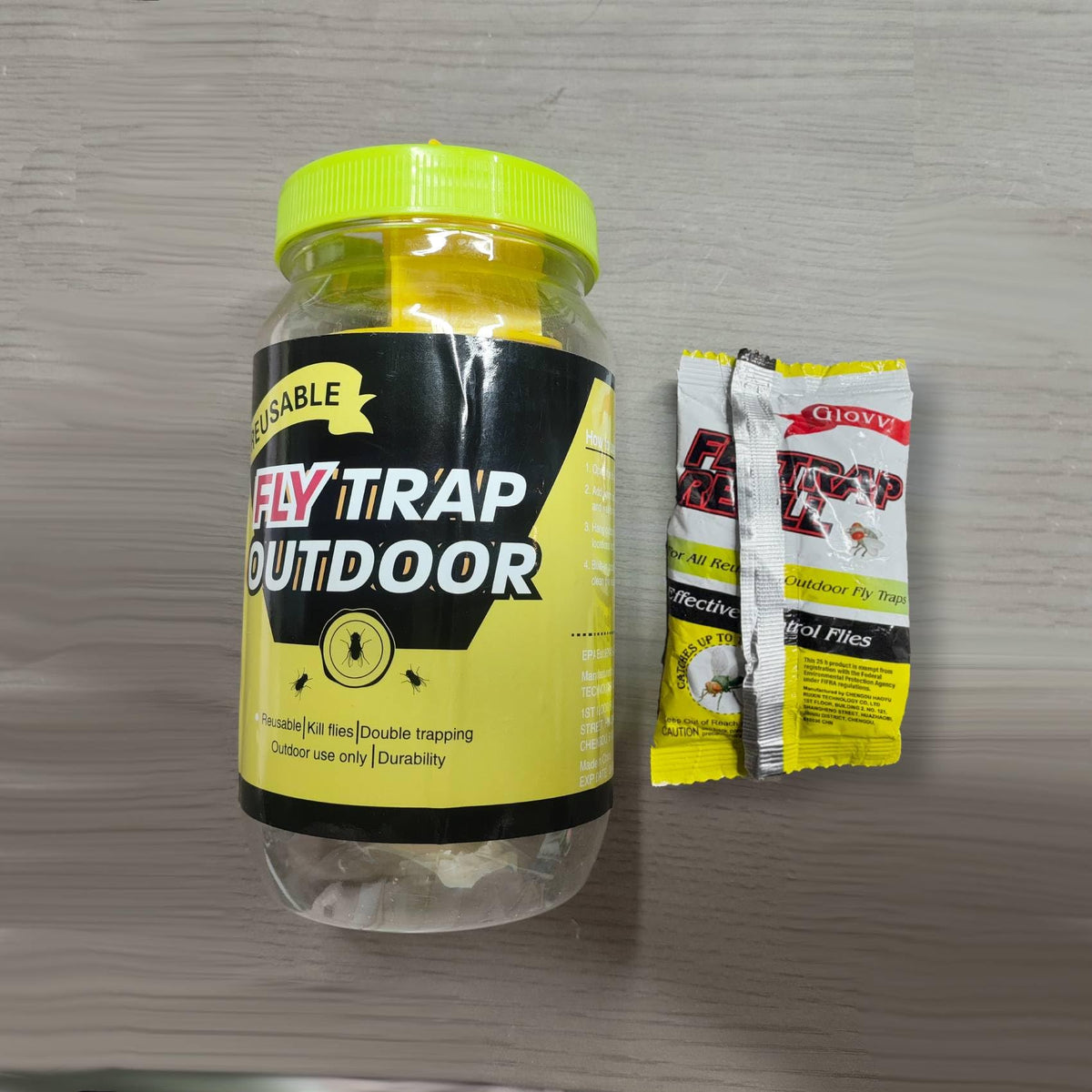 Glovv odor-driven fly trap suitable for outdoor spaces away from living areas