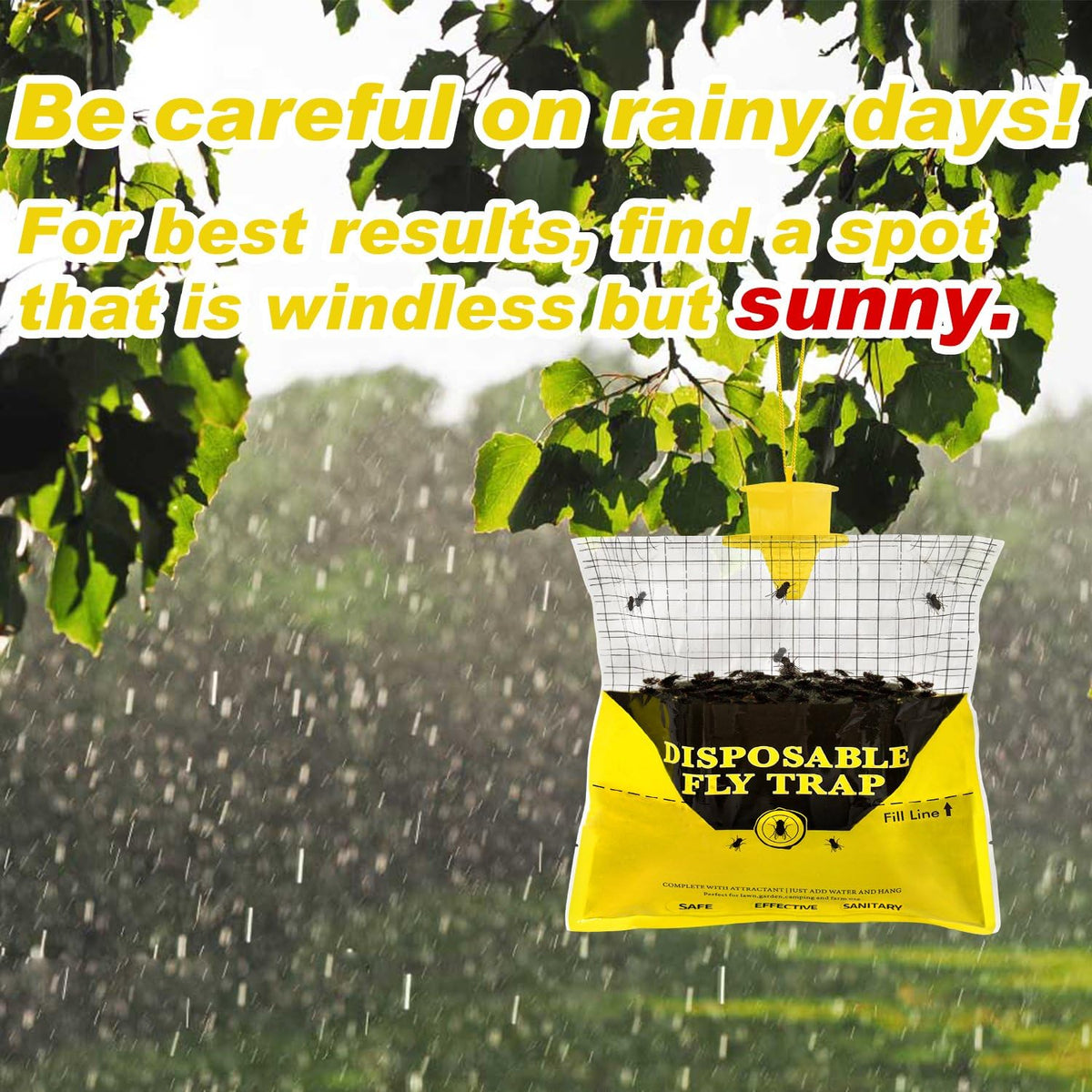 Glovv outdoor trap should sit in sunlit, ventilated area.