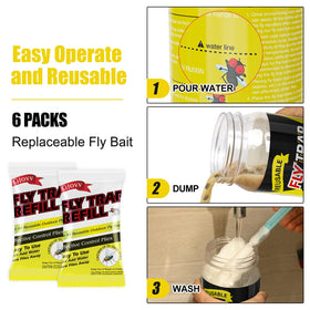 Glovv reusable outdoor fly traps with sponge brush for easy cleaning