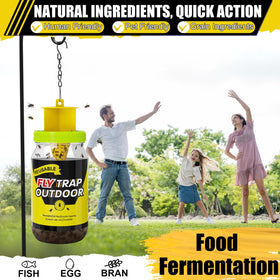 Glovv outdoor fly traps activation with bait and water line