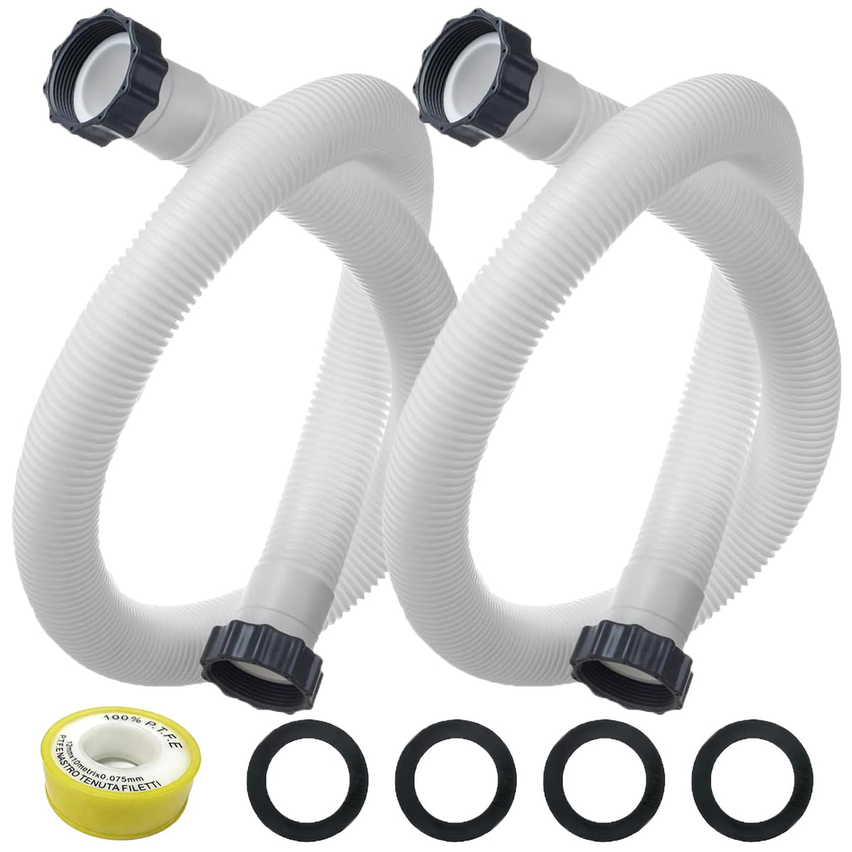 GlowGeek 1.5 inch pool hose exterior view showing UV-resistant shell for durability