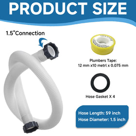 GlowGeek 1.5 inch pool hose kink-resistant corrugation supports easy handling