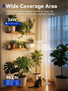 GLOWRIUM 60-inch silver stand suitable for tall indoor plant setups.