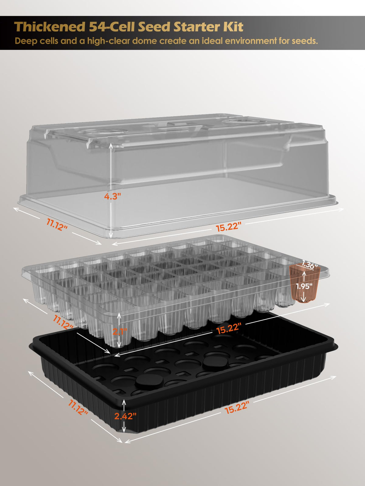GLOWRIUM durable polycarbonate tray for repeated use across seasons.