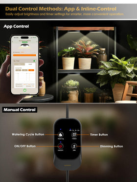 Glowrium G7 smart app interface for control and reminders.