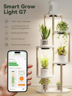 GlowRium grow light app-control showing Bluetooth customization for precise lighting