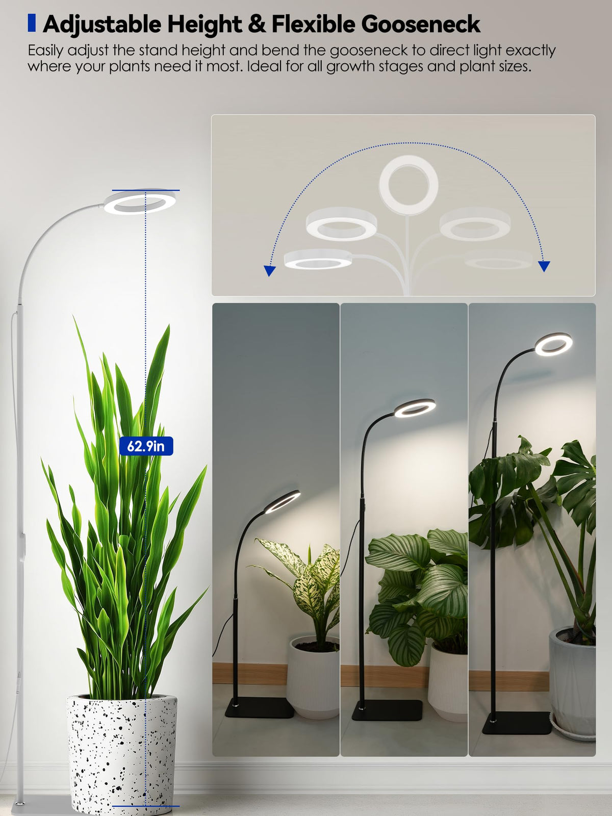 Glowrium grow-light full-spectrum LEDs support all growth stages of indoor plants.