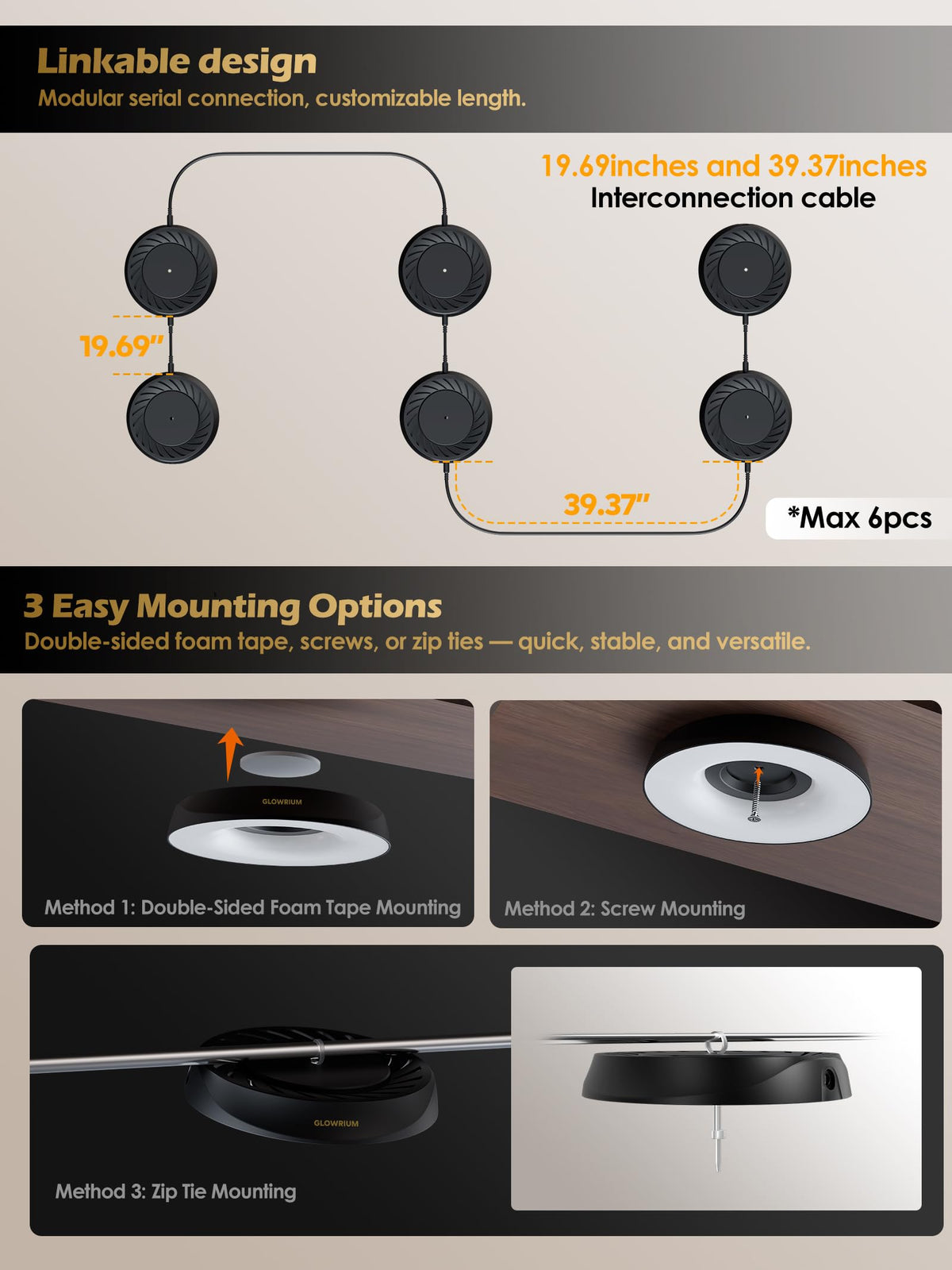 Glowrium grow light mounted with screws on a wall rack