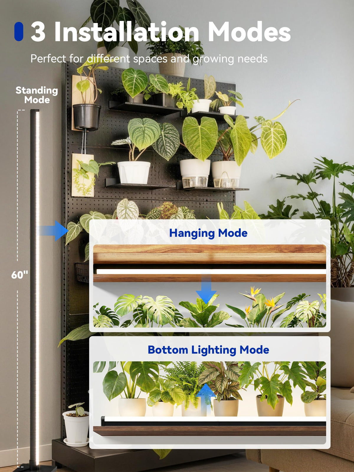 GLOWRIUM grow light low-glare frosted shade reduces distraction during daily use.